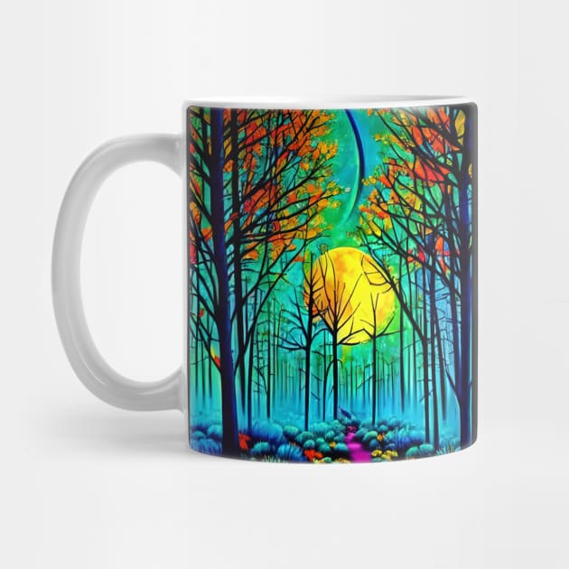 Beautiful Forest Moonlight by Sanzida Design